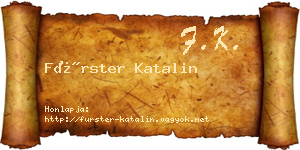Fürster Katalin névjegykártya